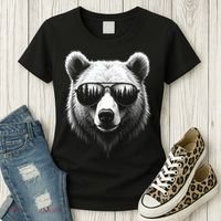 Funny Bear In Sunglasses Bears Women's T-Shirt thumb 3