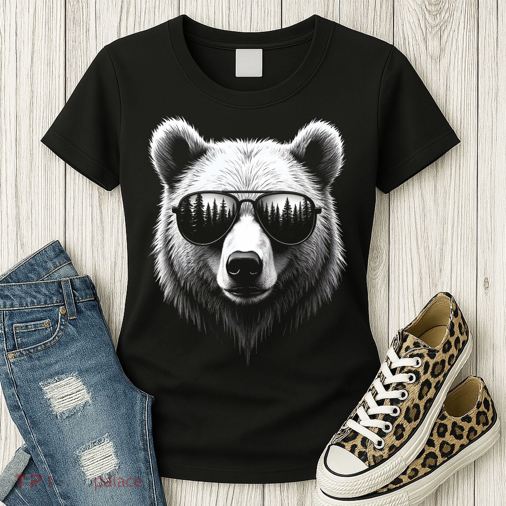 Funny Bear In Sunglasses Bears Women's T-Shirt
