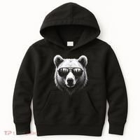 Funny Bear In Sunglasses Bears Kids Hoodie thumb 0