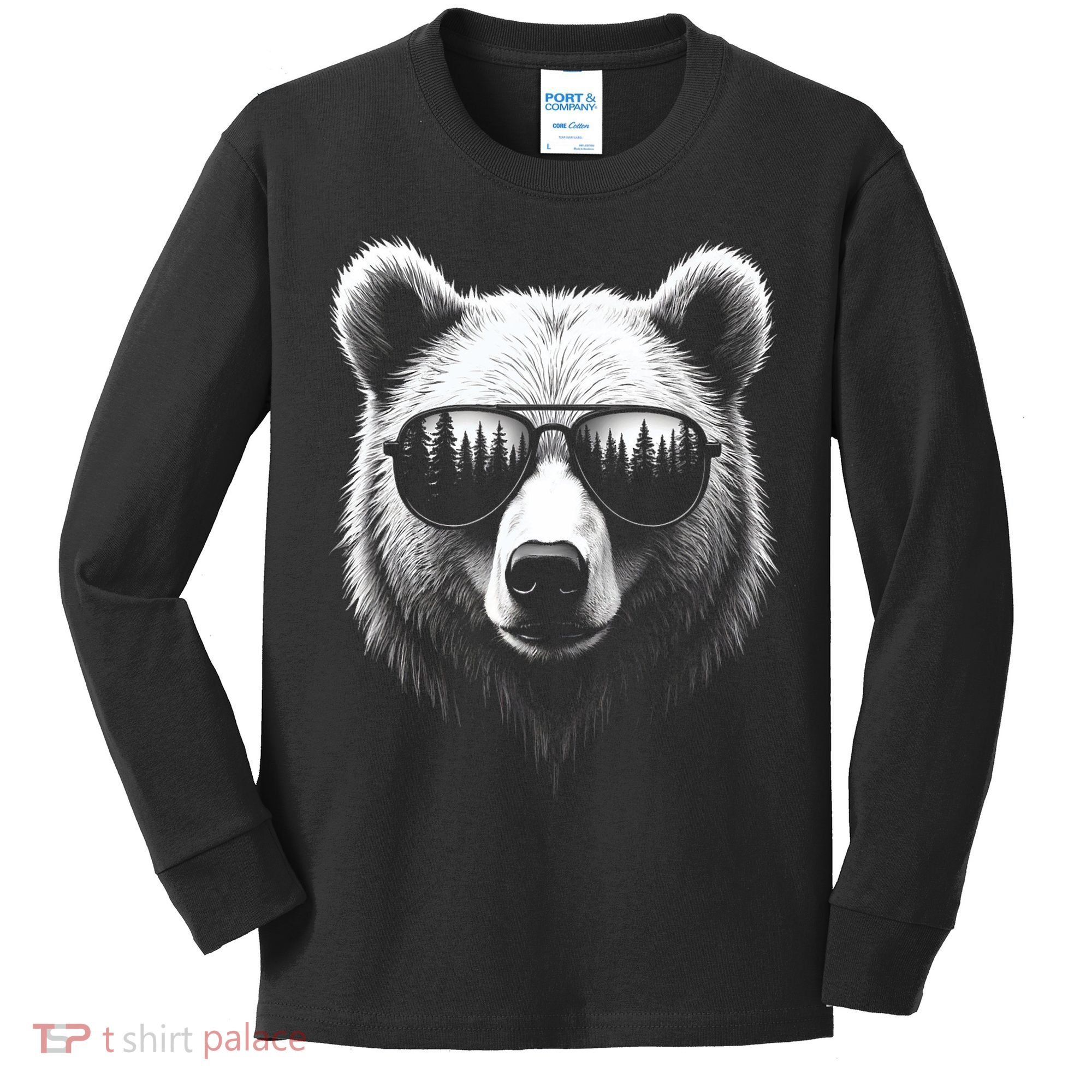 Funny Bear In Sunglasses Bears Kids Long Sleeve Shirt