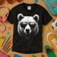 Funny Bear In Sunglasses Bears Kids T-Shirt thumb 3