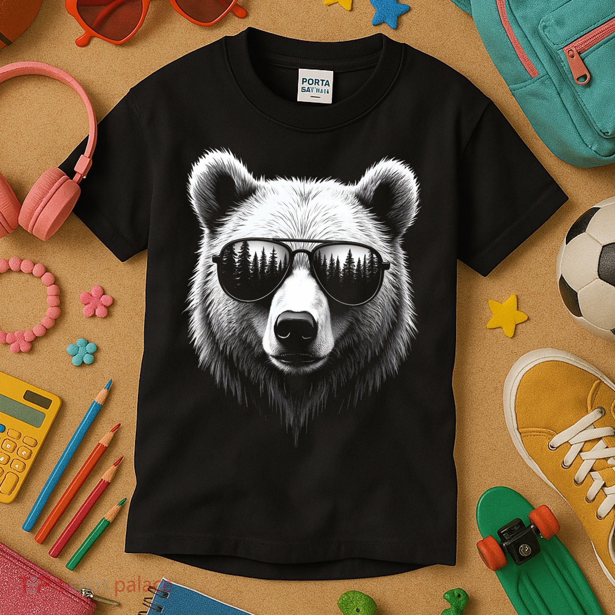 Funny Bear In Sunglasses Bears Kids T-Shirt
