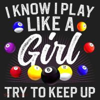 Funny Billiards I Know I Play Like A Girl Pool Billiard Player Gift Beanie thumb 2