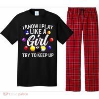 Funny Billiards I Know I Play Like A Girl Pool Billiard Player Gift Pajama Set thumb 0