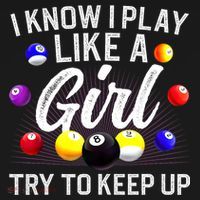 Funny Billiards I Know I Play Like A Girl Pool Billiard Player Gift Ornament thumb 1
