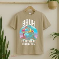 Funny Bruh Id Rather Be Playing Tag Monkey Tag Vr Game T-Shirt thumb 2