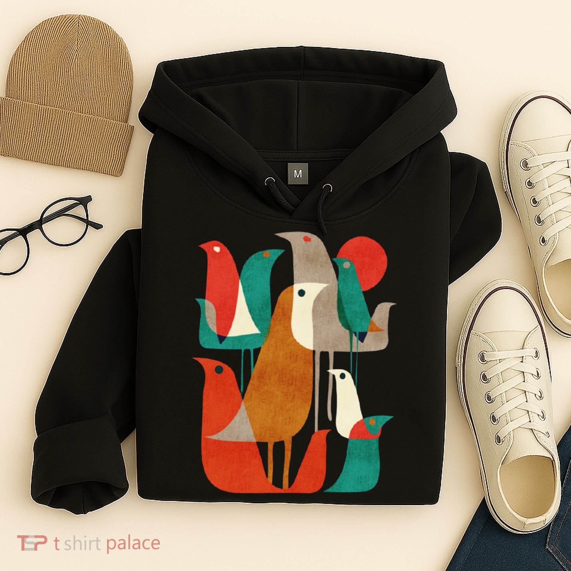 Flock Bird Illustration Hoodie