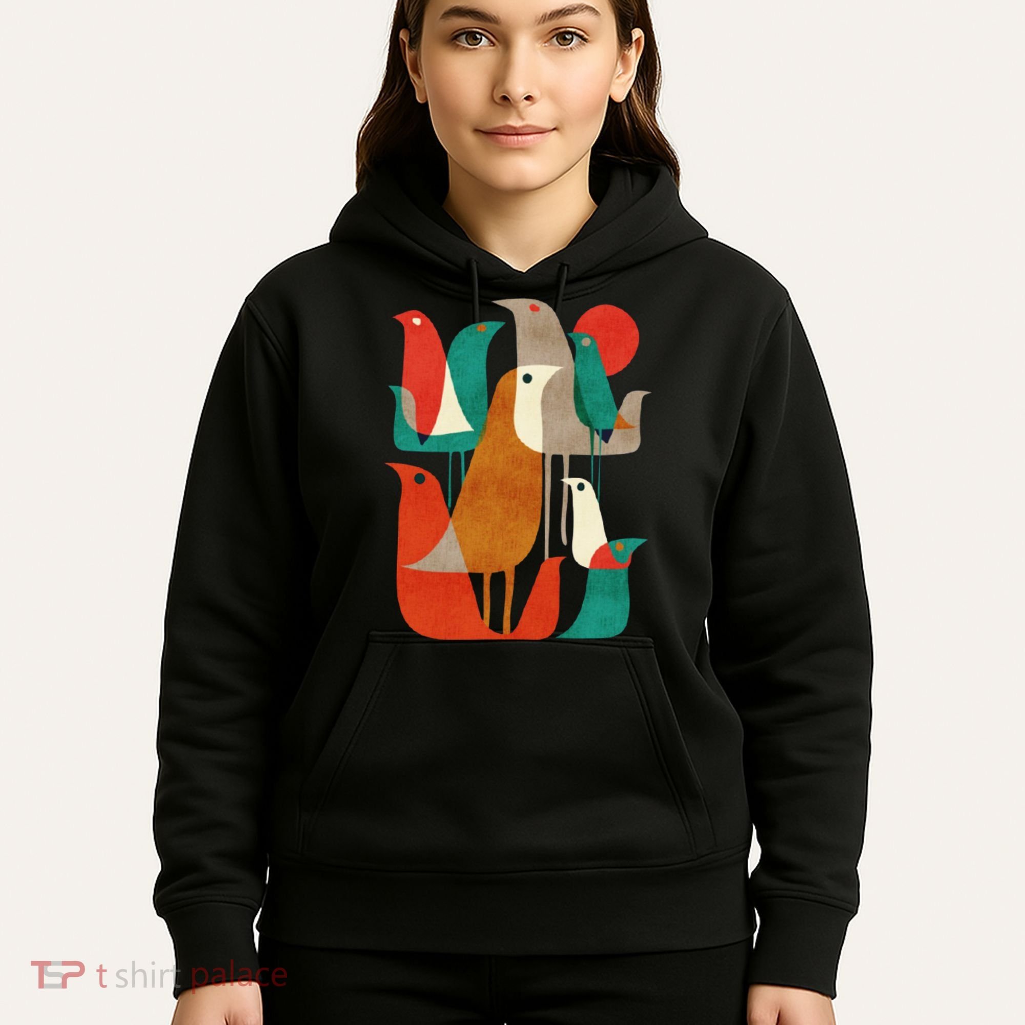 Flock Bird Illustration Hoodie