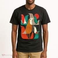 Flock Bird Illustration Tall T-Shirt thumb 2