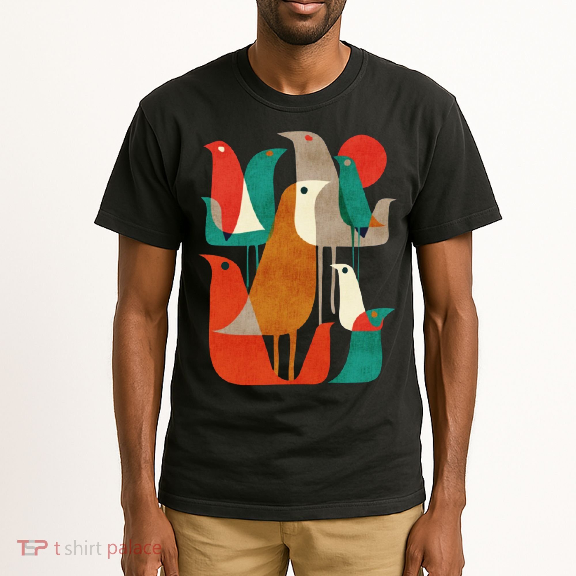 Flock Bird Illustration Tall T-Shirt