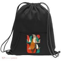 Flock Bird Illustration Sweatshirt Cinch Pack Bag thumb 0