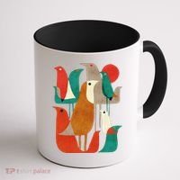 Flock Bird Illustration Coffee Mug thumb 1