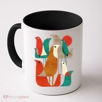 Flock Bird Illustration Coffee Mug thumb 0