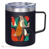 Flock Bird Illustration 12oz Stainless Steel Coffee Mug thumb 0