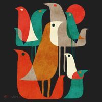 Flock Bird Illustration 12oz Stainless Steel Coffee Mug thumb 3