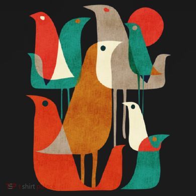 Flock Bird Illustration Premium T-Shirt