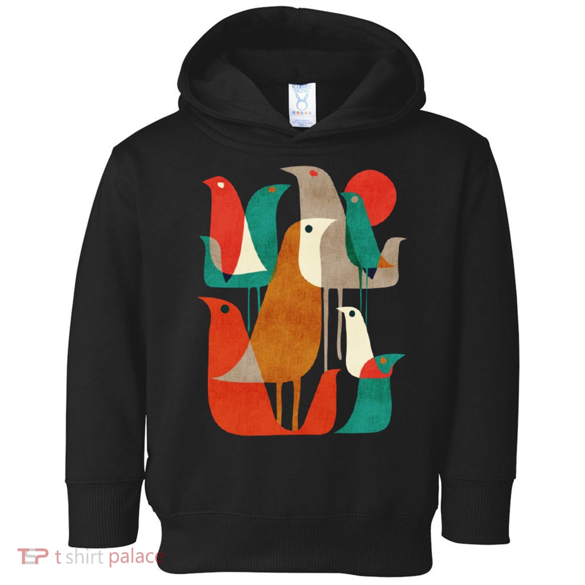 Flock Bird Illustration Toddler Hoodie