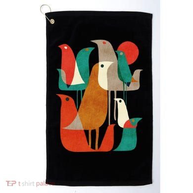Flock Bird Illustration Golf Towel