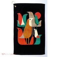 Flock Bird Illustration Golf Towel thumb 0