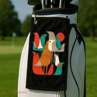 Flock Bird Illustration Golf Towel thumb 2
