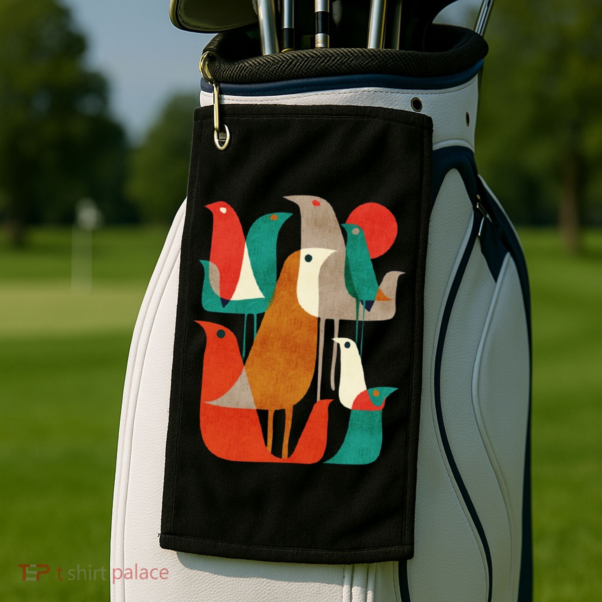 Flock Bird Illustration Golf Towel