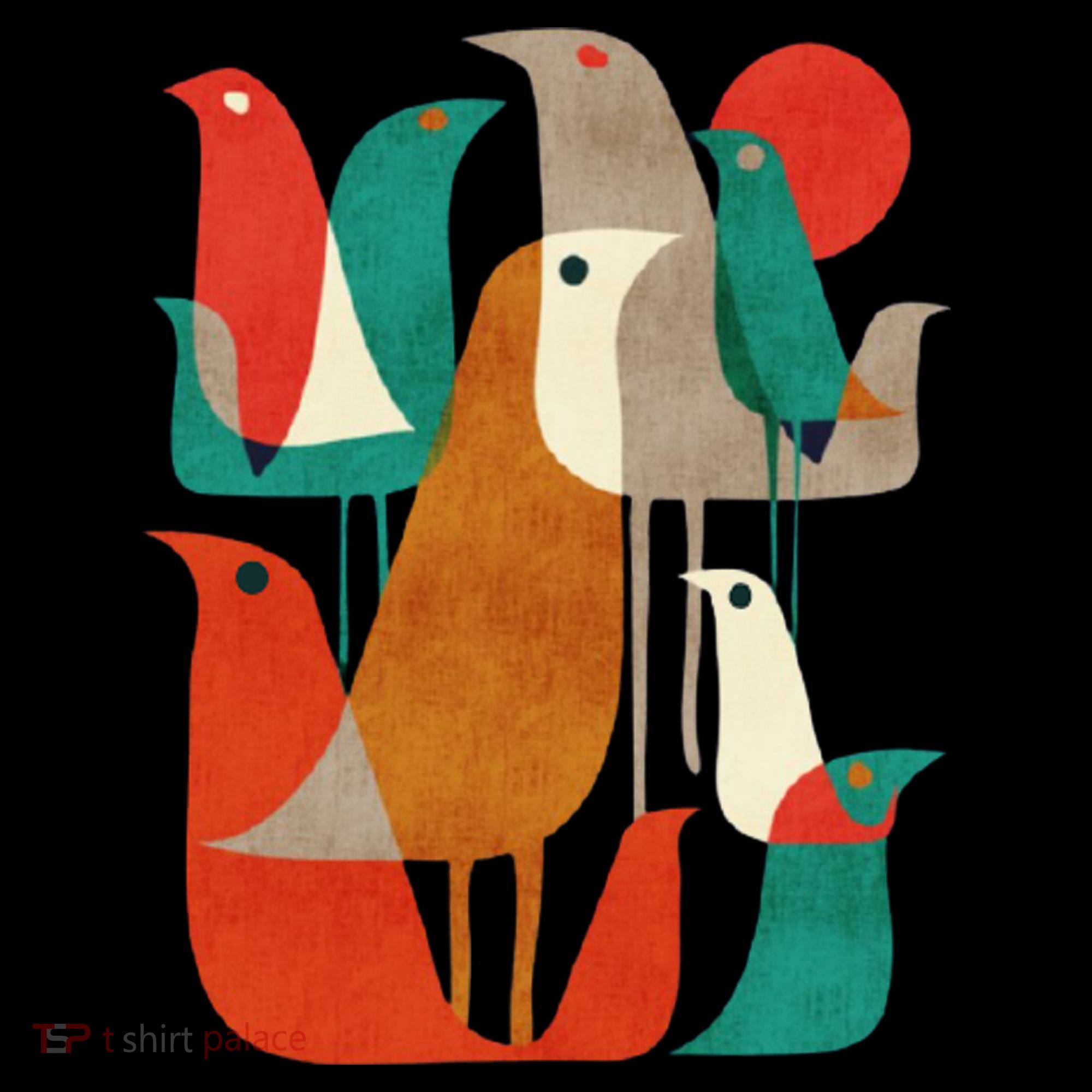 Flock Bird Illustration Women's Long Sleeve Shirt