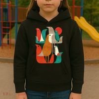 Flock Bird Illustration Kids Hoodie thumb 3