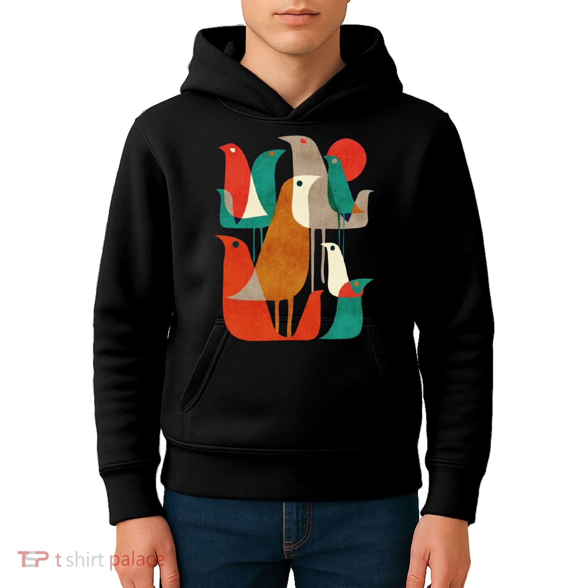 Flock Bird Illustration Kids Hoodie