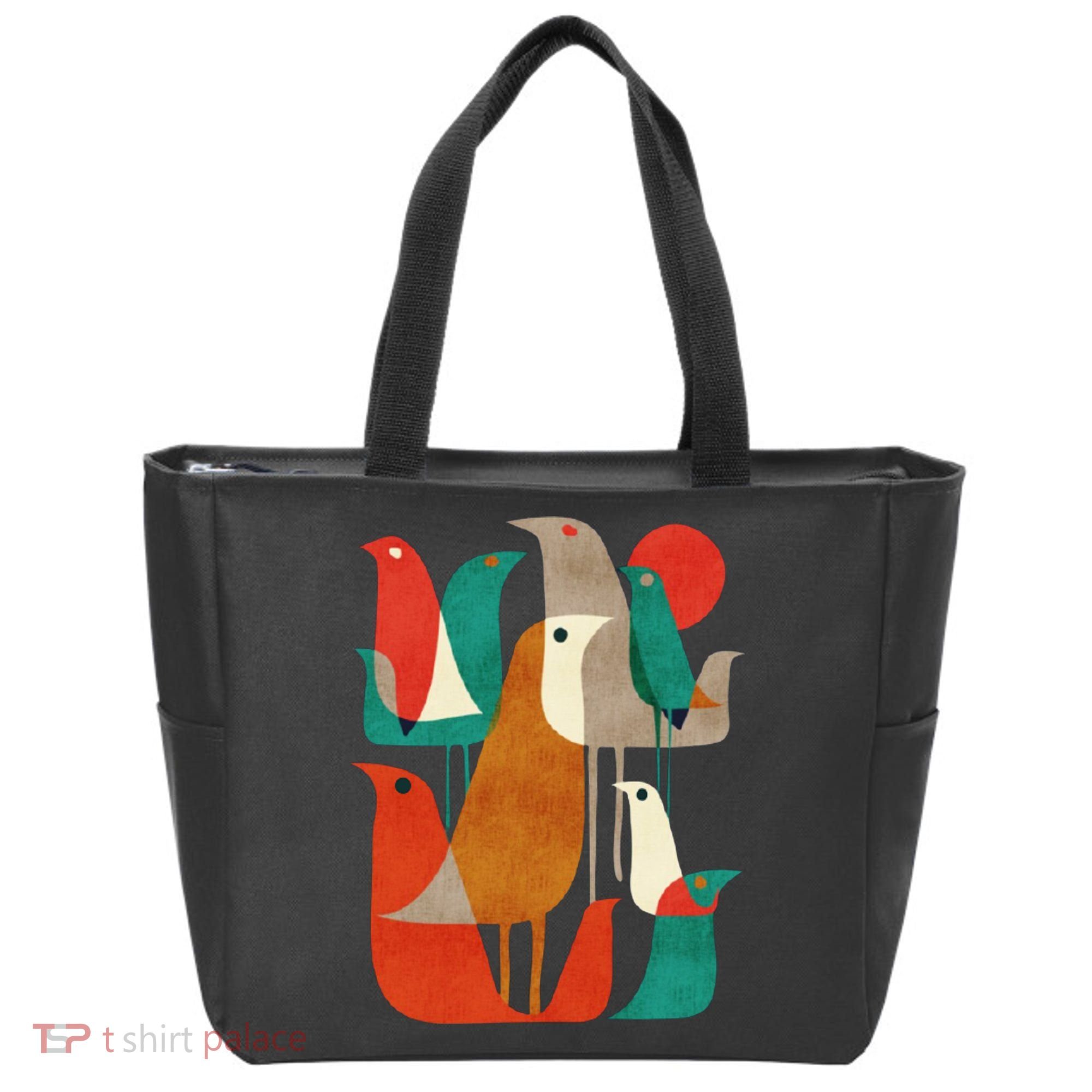 Flock Bird Illustration Tote Bag