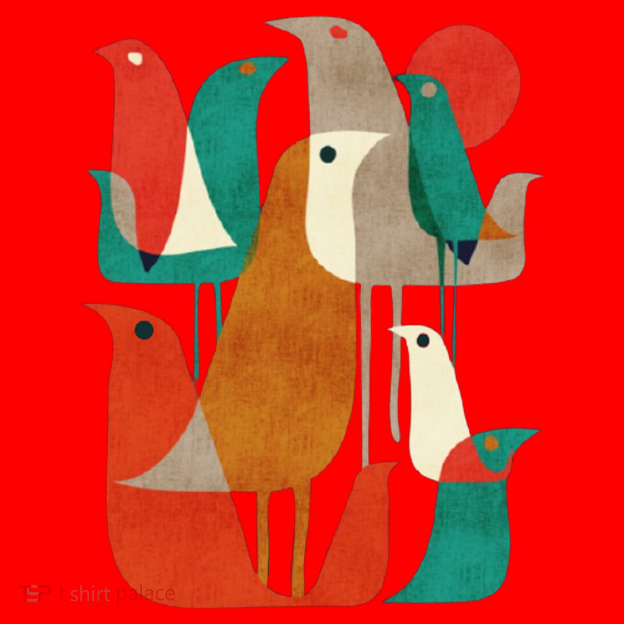 Flock Bird Illustration Santa Hat