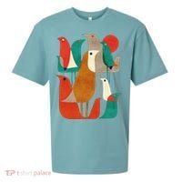 Flock Bird Illustration Sueded Cloud Jersey T-Shirt thumb 0
