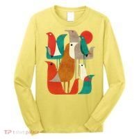 Flock Bird Illustration Long Sleeve Shirt thumb 0