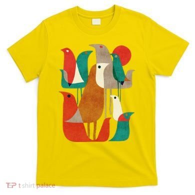 Flock Bird Illustration T-Shirt
