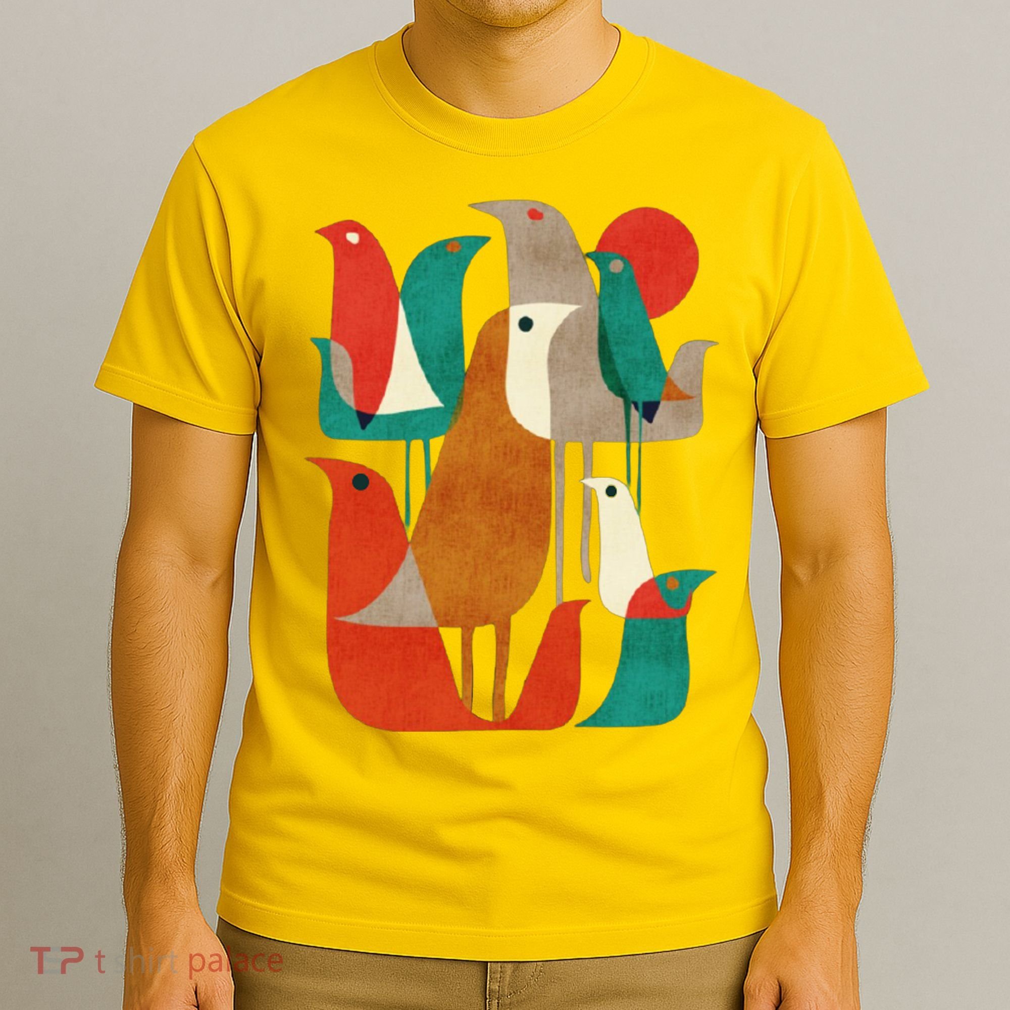 Flock Bird Illustration T-Shirt