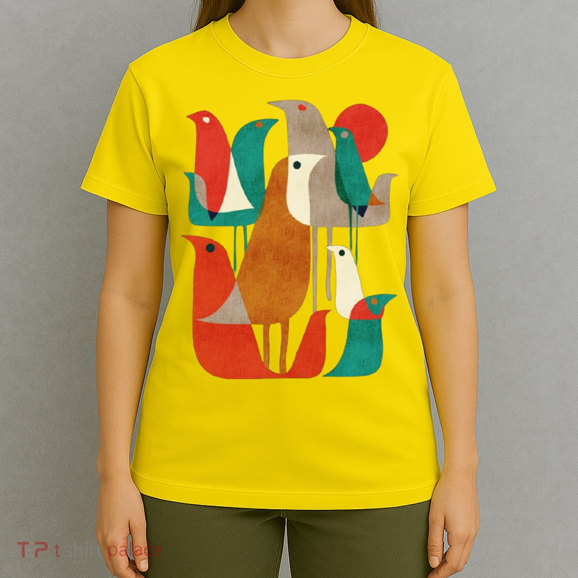 Flock Bird Illustration T-Shirt