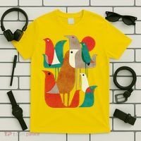 Flock Bird Illustration T-Shirt thumb 5