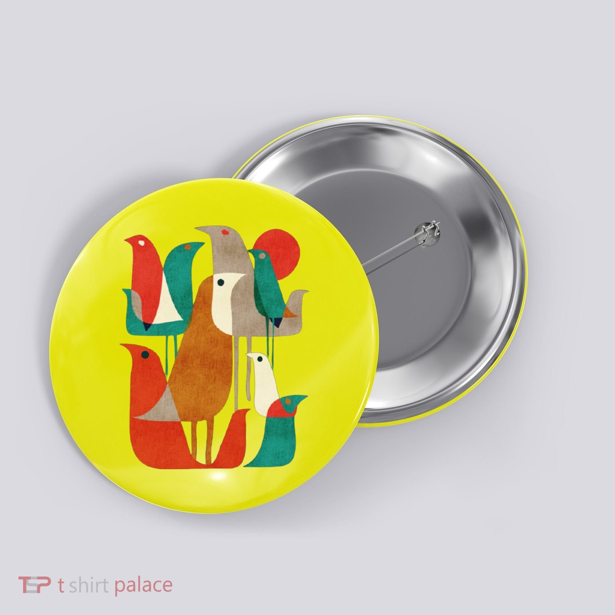 Flock Bird Illustration Button