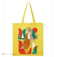 Flock Bird Illustration Tote Bag thumb 0