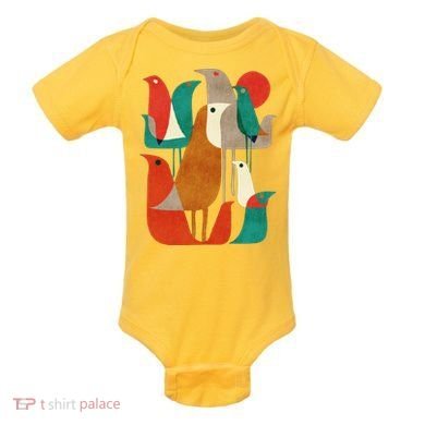Flock Bird Illustration Baby Bodysuit