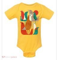 Flock Bird Illustration Baby Bodysuit thumb 0