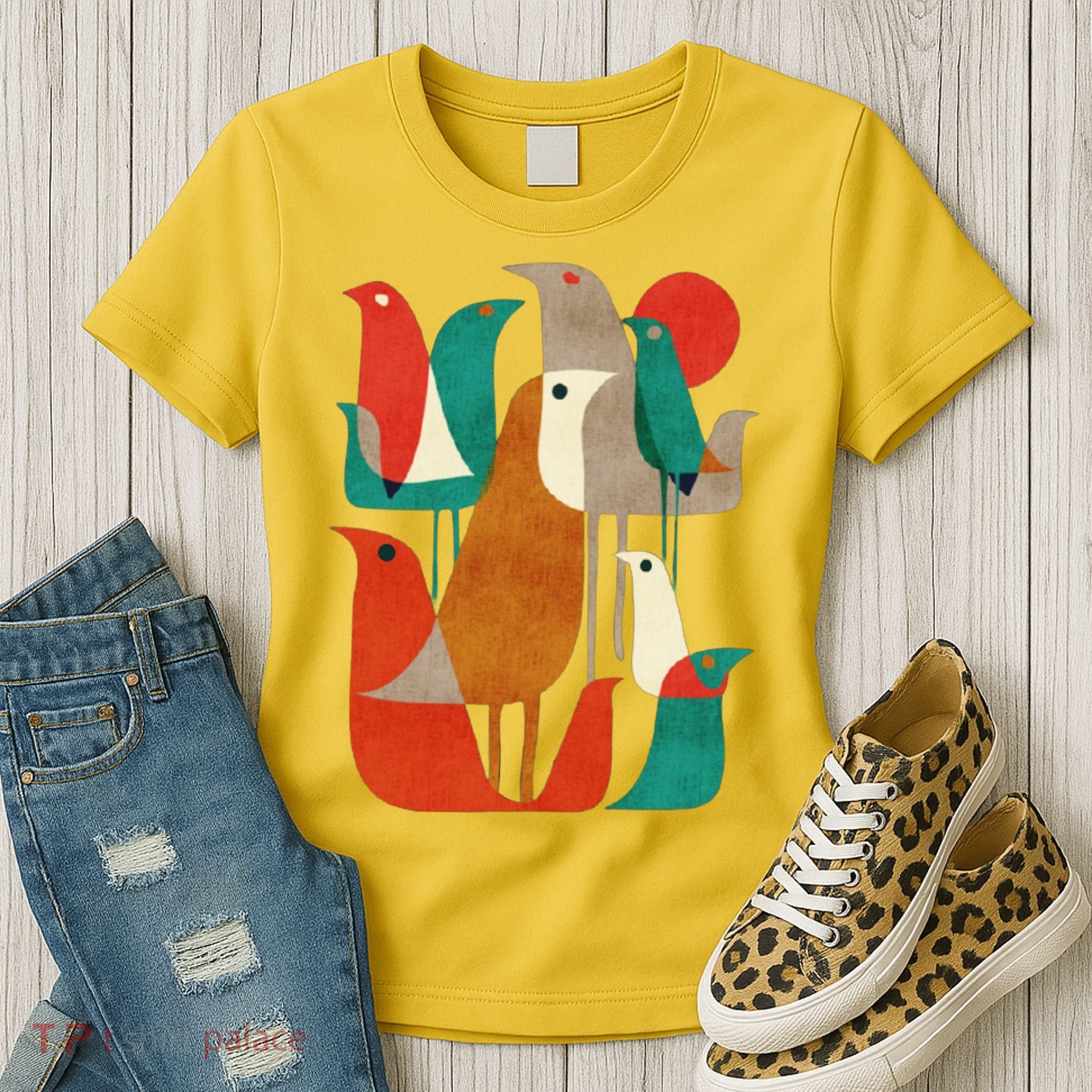 Flock Bird Illustration Women's T-Shirt