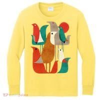 Flock Bird Illustration Kids Long Sleeve Shirt thumb 0
