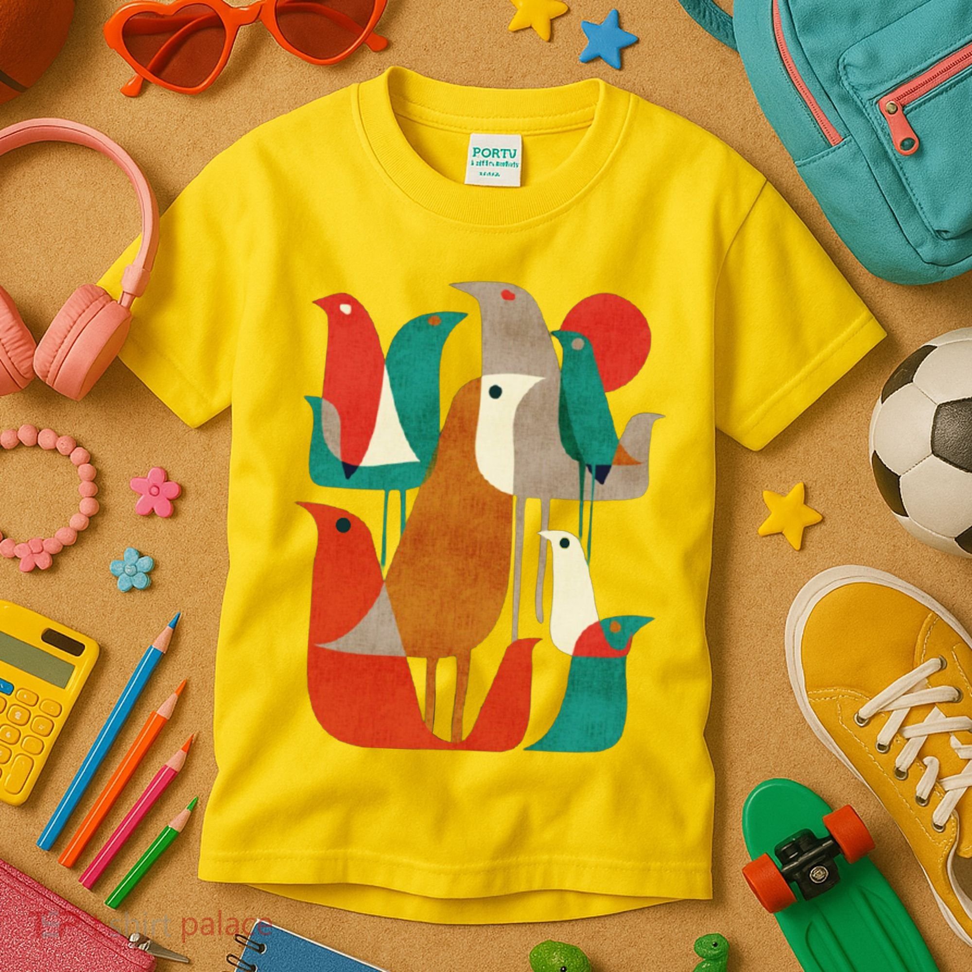 Flock Bird Illustration Kids T-Shirt