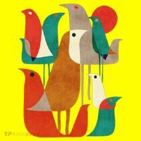 Flock Bird Illustration Kids T-Shirt thumb 4
