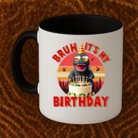 Funny Bruh It's My Birthday Japanese Kaiju Monster Coffee Mug thumb 2