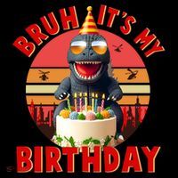 Funny Bruh It's My Birthday Japanese Kaiju Monster Coffee Mug thumb 5
