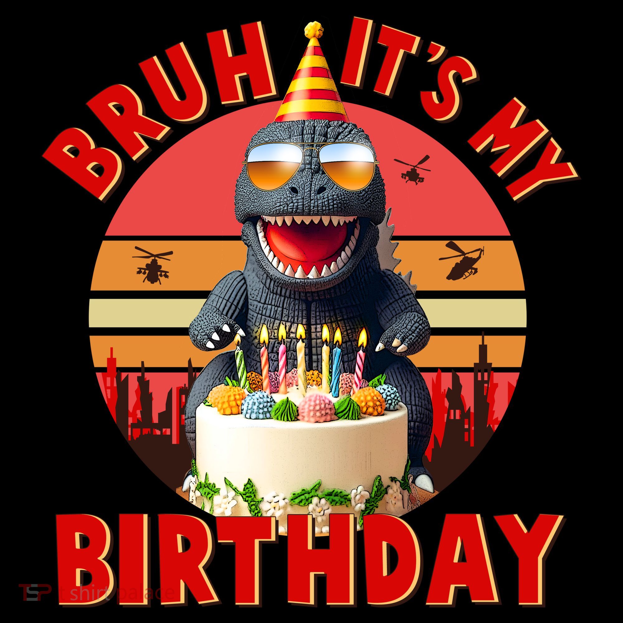 Funny Bruh It's My Birthday Japanese Kaiju Monster Coffee Mug