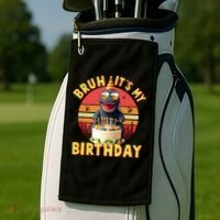 Funny Bruh It's My Birthday Japanese Kaiju Monster Golf Towel thumb 2