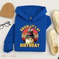 Funny Bruh It's My Birthday Japanese Kaiju Monster Hoodie thumb 4