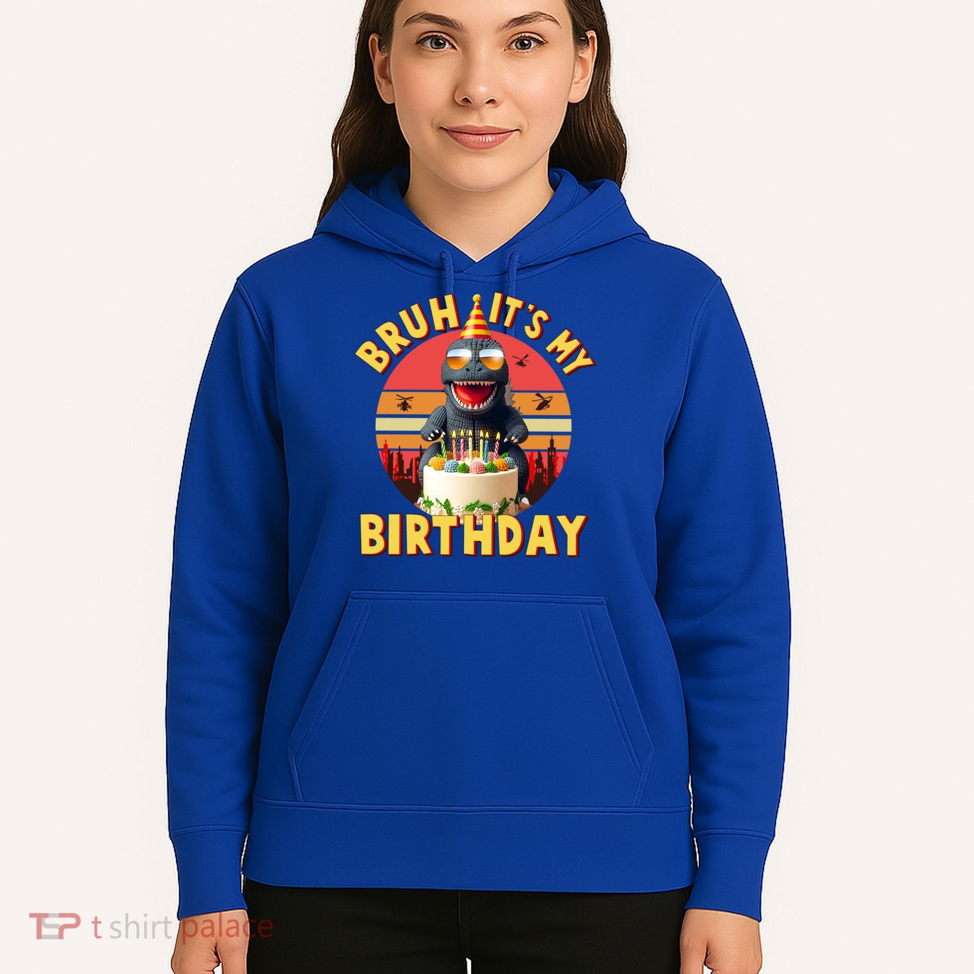 Funny Bruh It's My Birthday Japanese Kaiju Monster Hoodie